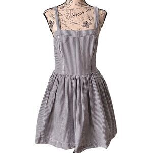 Hollister Blue and White Striped Sleeveless Dress in Size Large